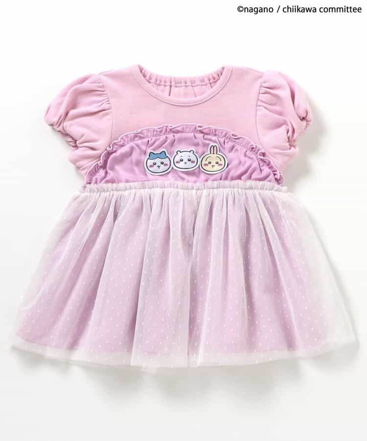 🇯🇵預訂 日本直送🇯🇵Apres les cours x Chiikawa系列兩色人物貼花薄紗拼接羅紋短袖上衣