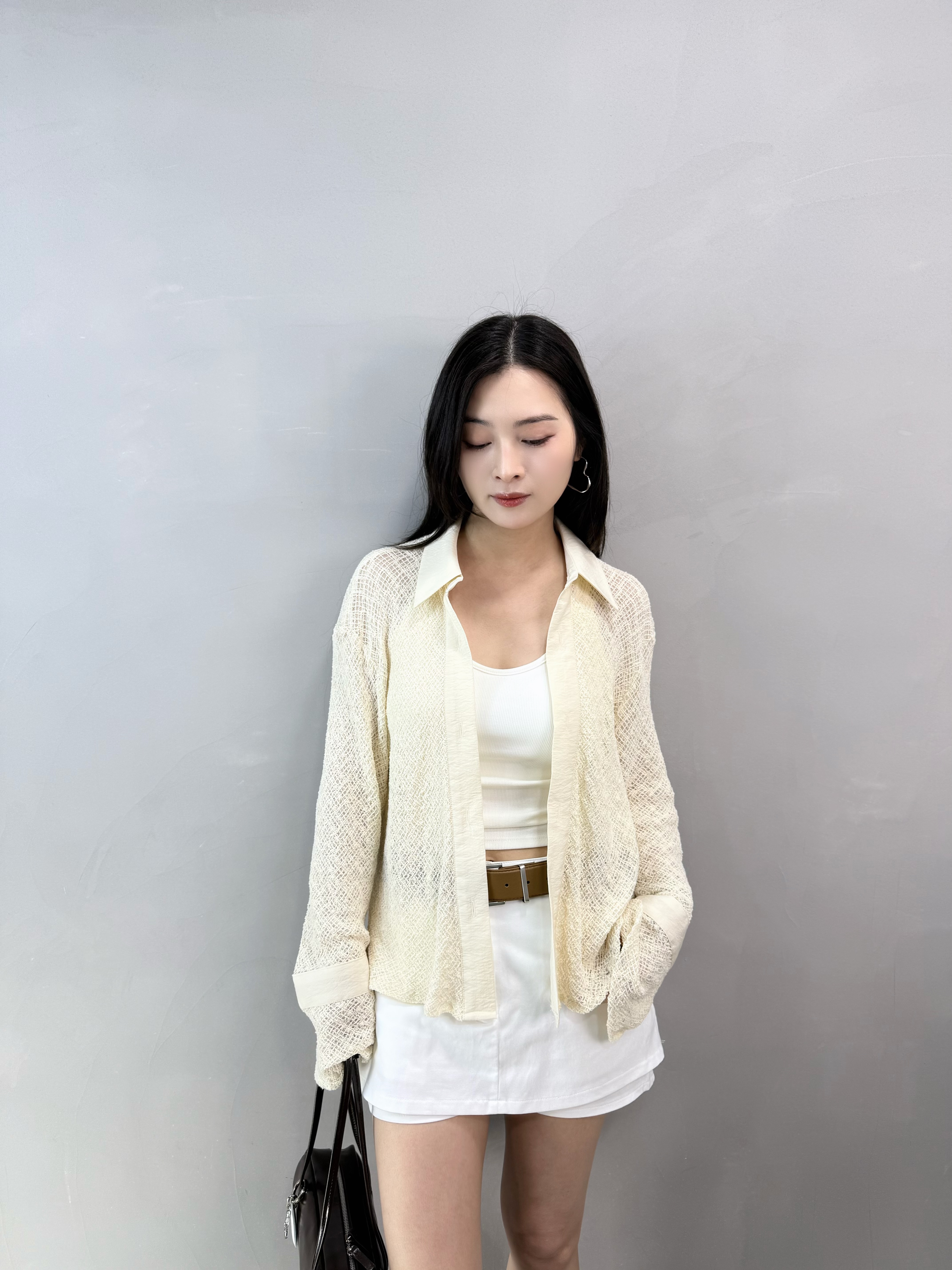 K87 兩著綁帶通花Top