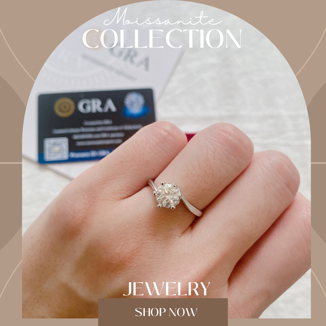 Moissanite Collection 1 carat Ring 029  【FREE size: Adjustable Ring】