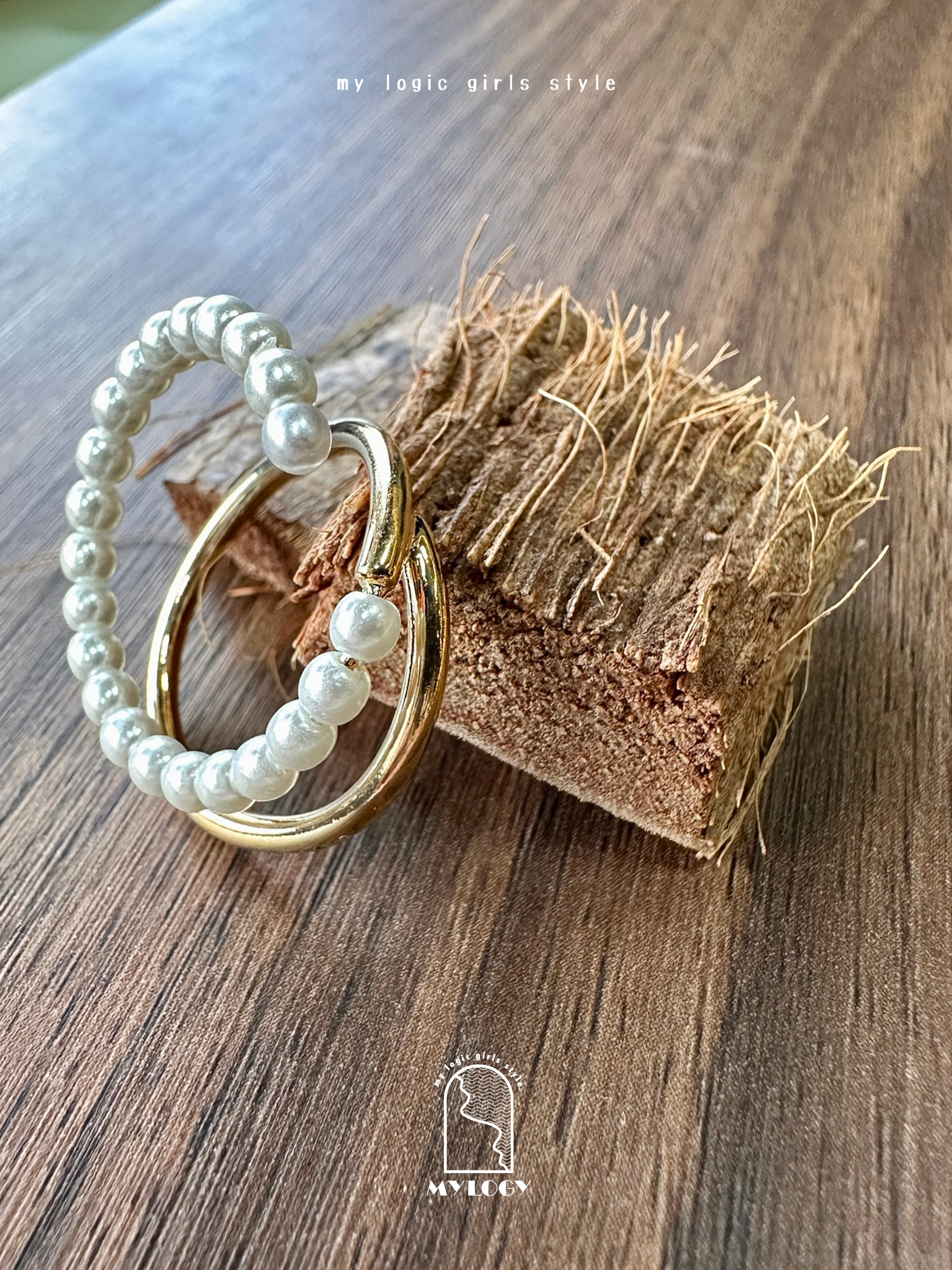 珍珠金邊耳骨環 ACC-ER0010