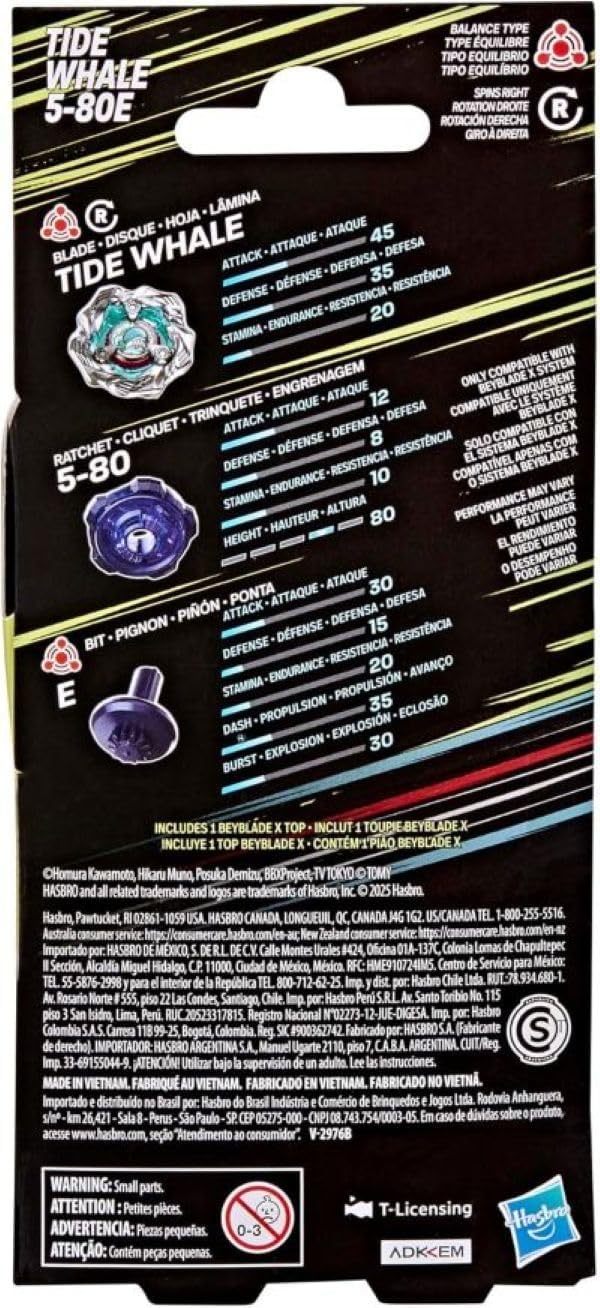 【現貨】爆旋陀螺X 巨鯨衝浪 E軸 BEYBLADE X Tide Whale 5-80E 【美版】