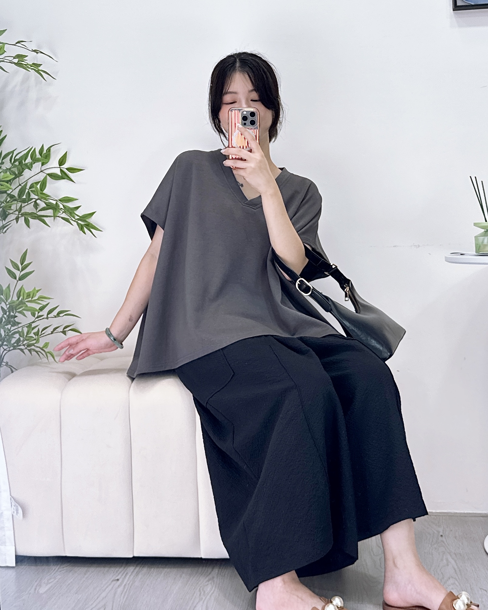 珍珠牛奶棉寬鬆休閒上衣 3色