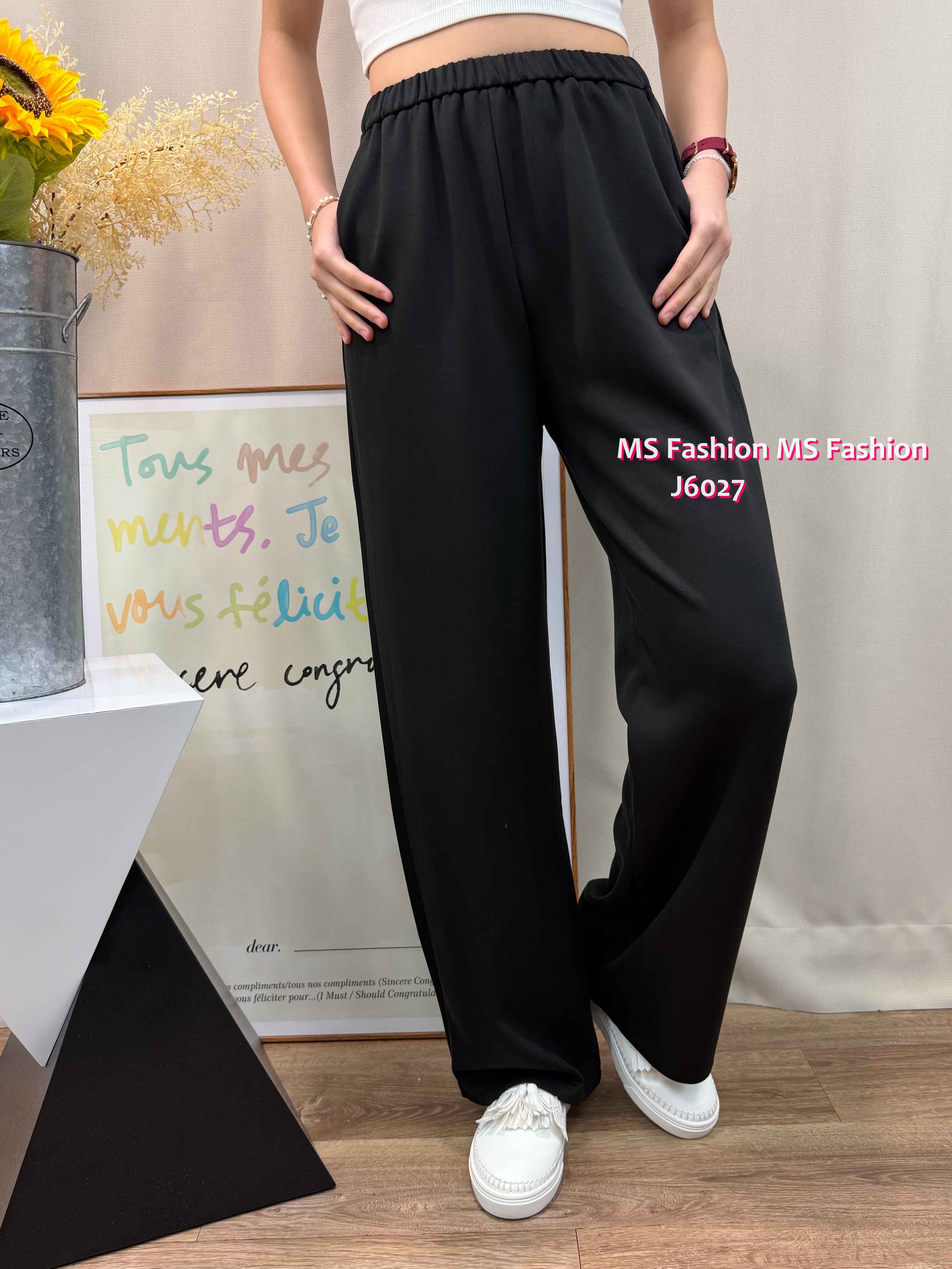 J6027 韓國🇰🇷百搭易襯闊筒褲