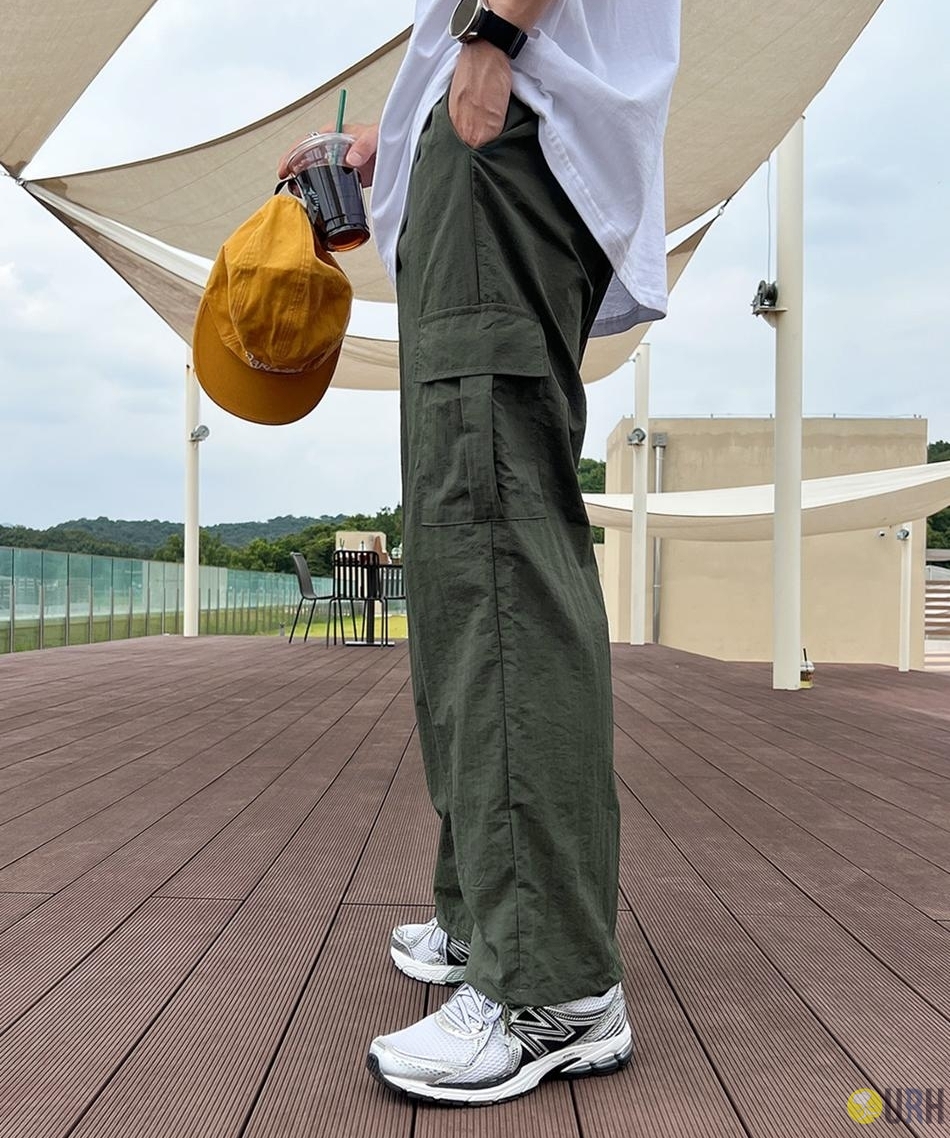 【100%保證韓國直送】Crispy Nylon Cargo Pants 輕盈涼感全橡筋寬鬆工裝長褲 👖 [5 color] RG165934