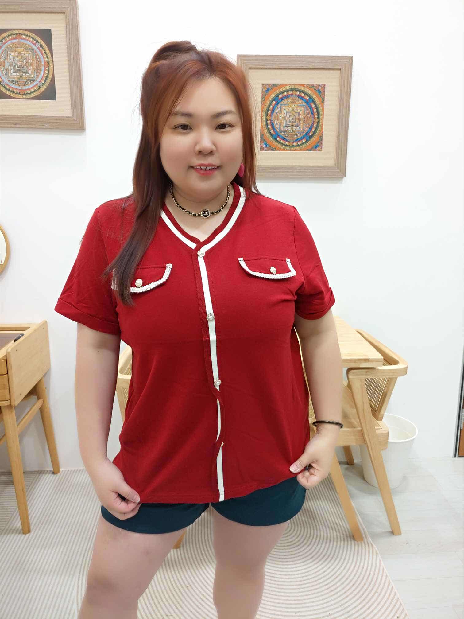 OTB21 K6705 边拼色设计上衣（颜色随机⚠️）