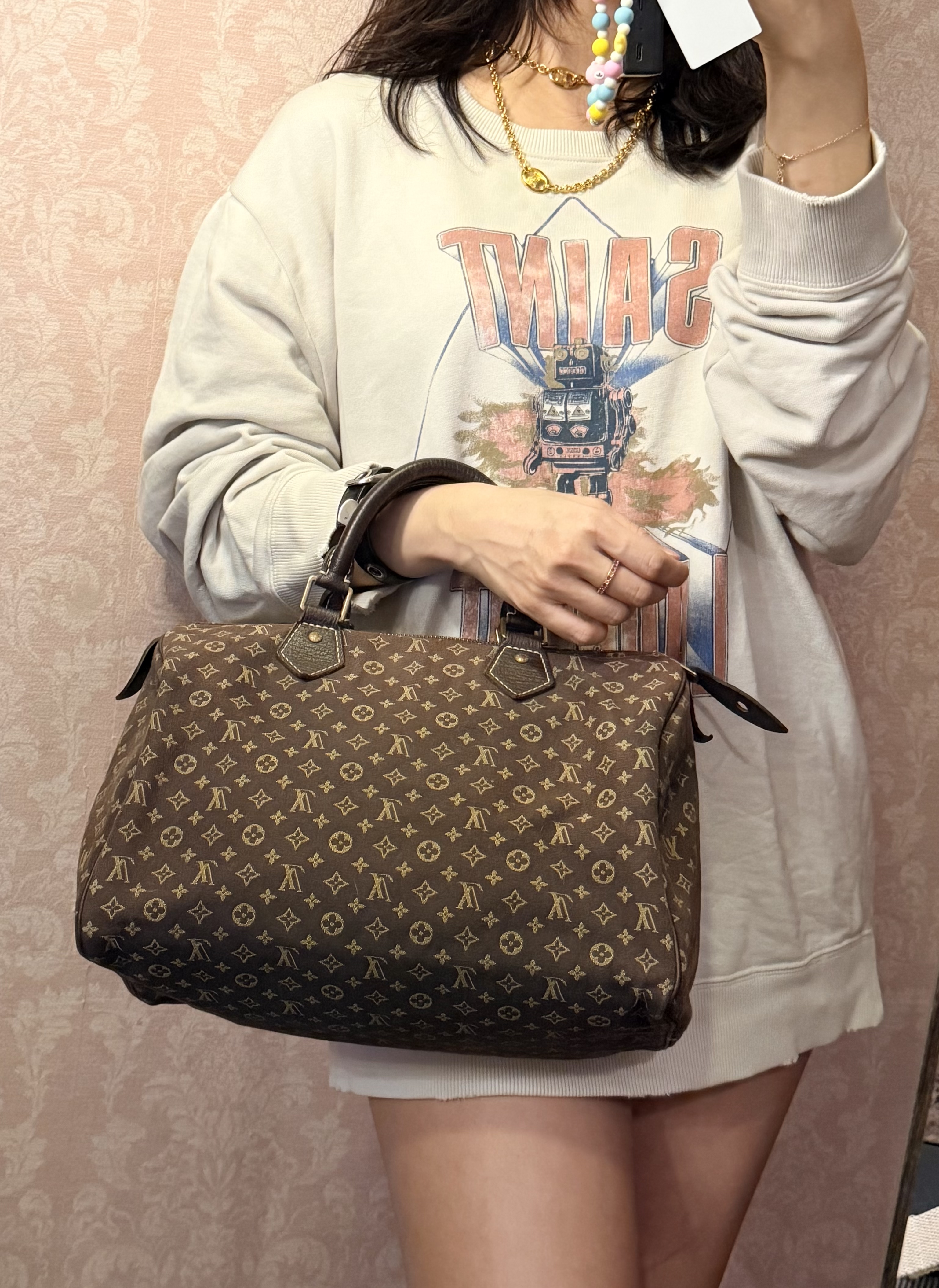 vintage louis vuitton speedy denim monogram bag