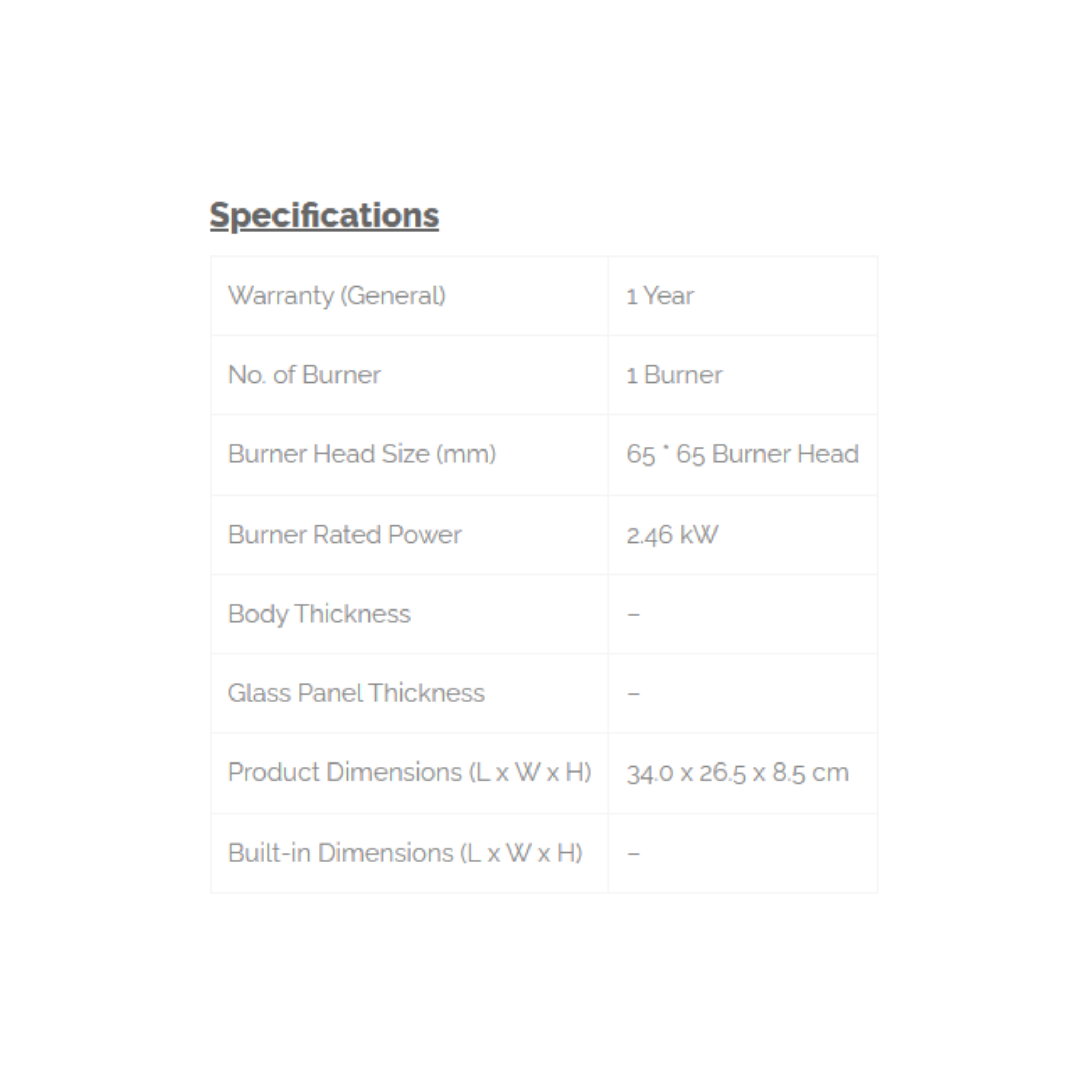 Phison 2.46kW Portable Gas Cooker PGC-101