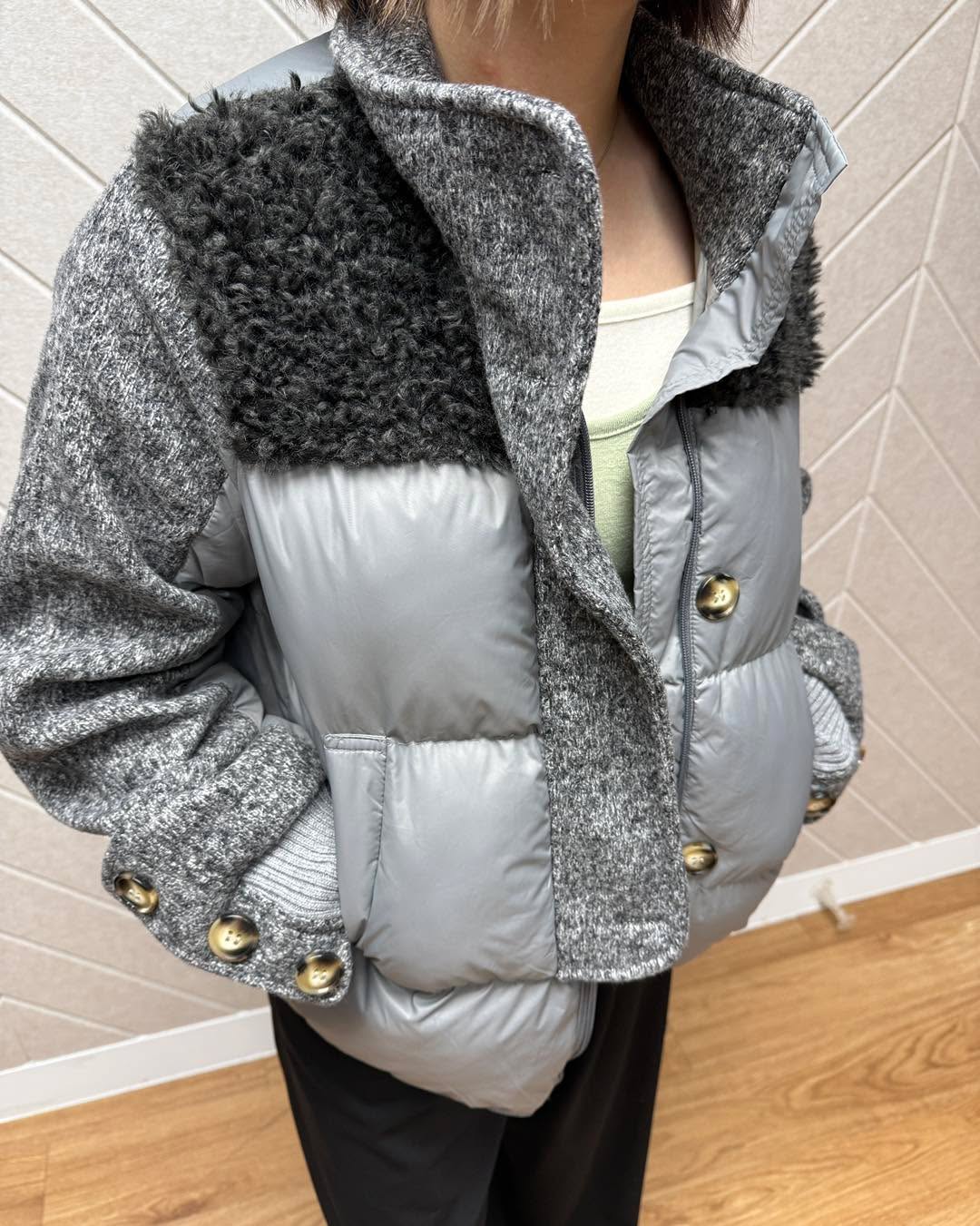 企領拼接超輕棉褸