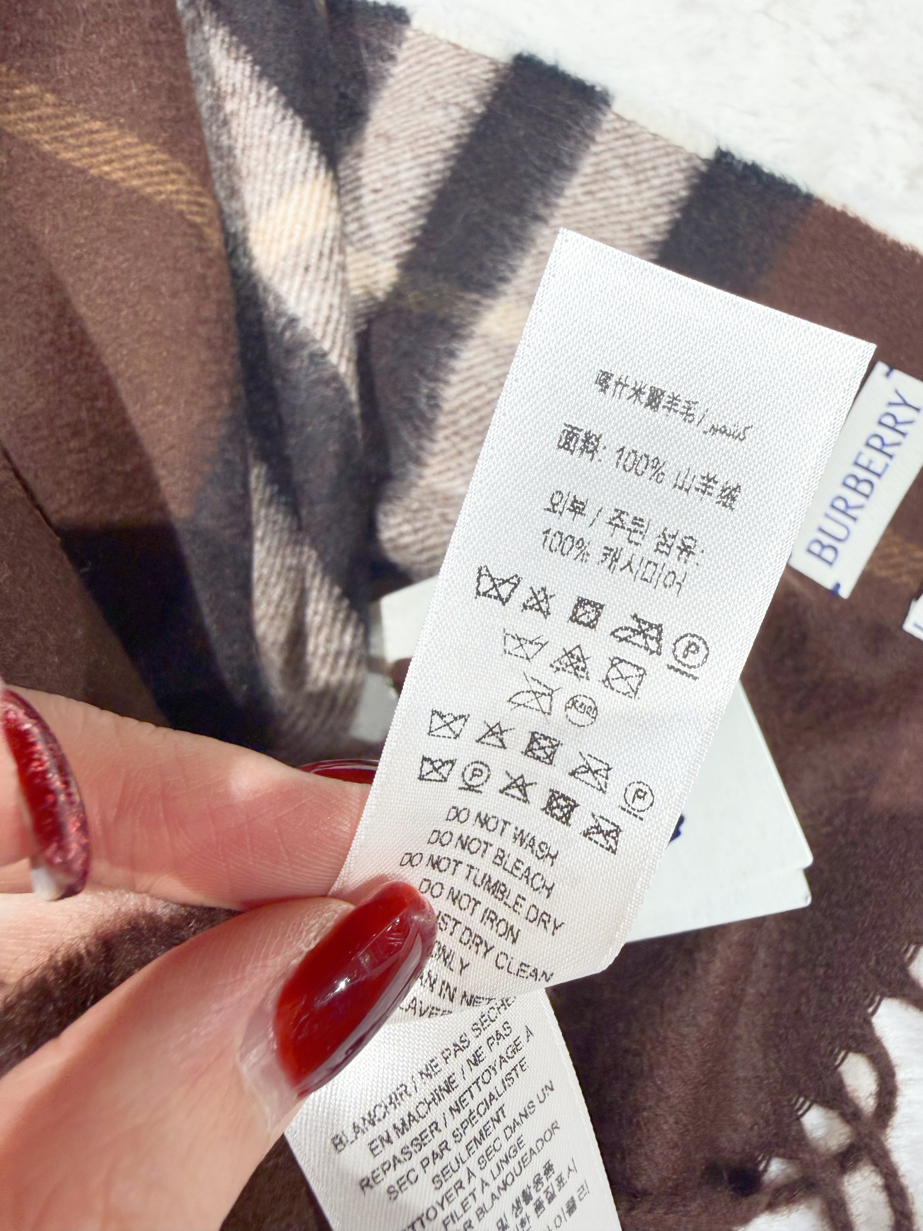 Burberry scarf cashmere/check/marrone