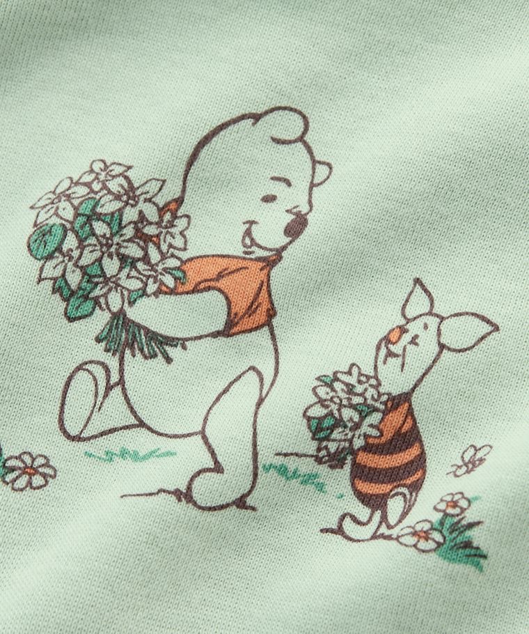 ☀️代購預訂 台灣直送☀️Winnie the pooh小熊維尼純棉人物印花短袖包屁衣短褲圍兜三件套