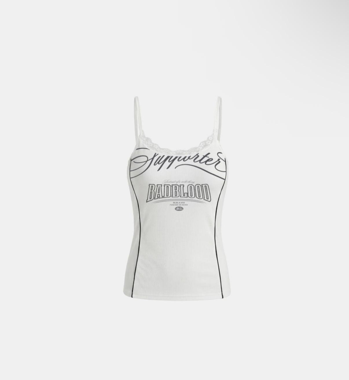 BADBLOOD新款[w-tnk26-035] 90’s Vintage Club Cami Tank - White