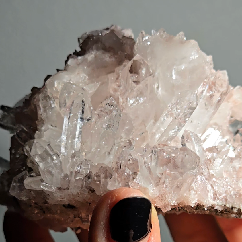 Extra pink Pink Lemurian quartz cluster from Colombia - LQ183