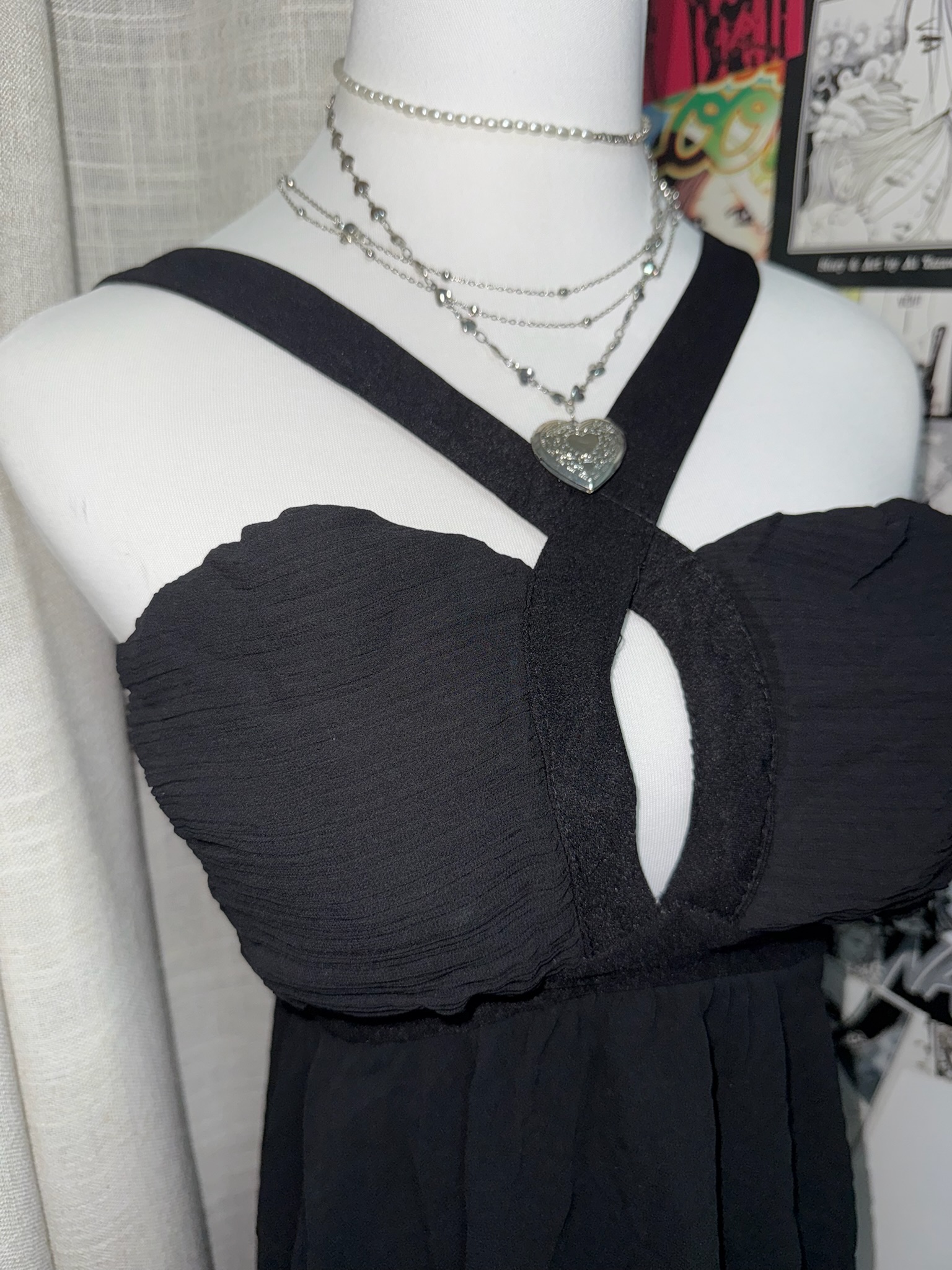 Halter Cross Neck High-Low Dress