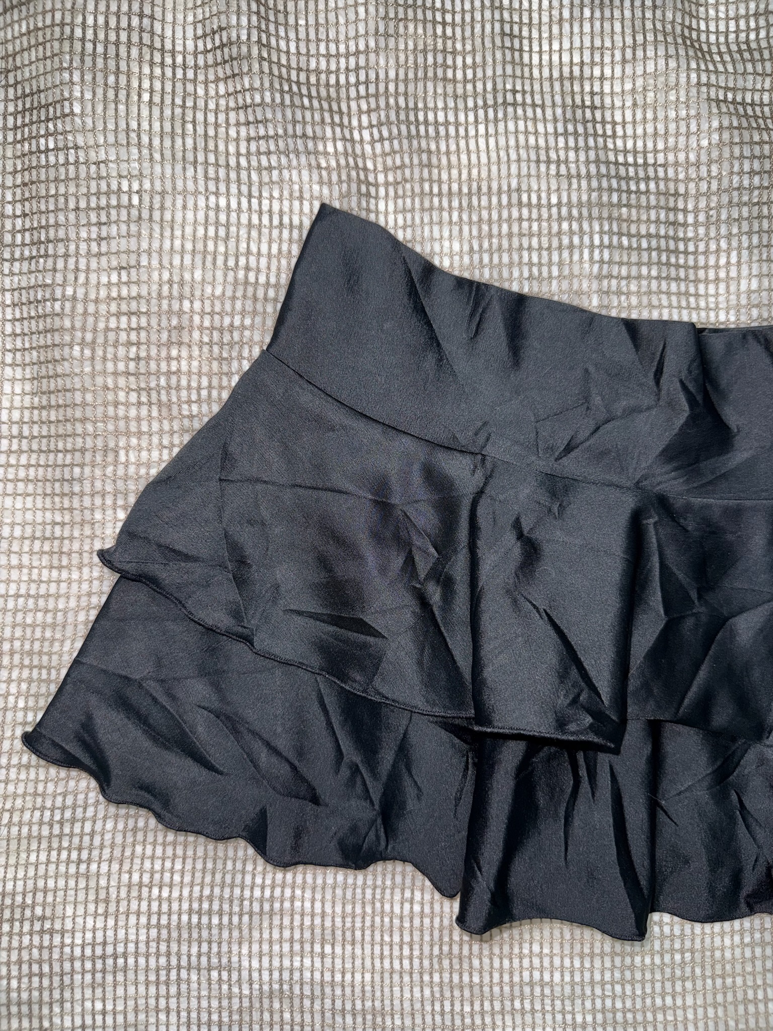 Y2K Shiny Low-Waist Layered Frill Skirt