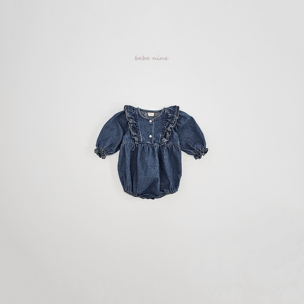 🌸預訂 韓國直送🌸🇰🇷Bebenine兩色荷葉邊牛仔長袖包屁衣