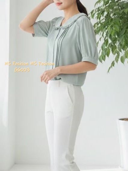 G6003 韓國🇰🇷靚料花邊領top