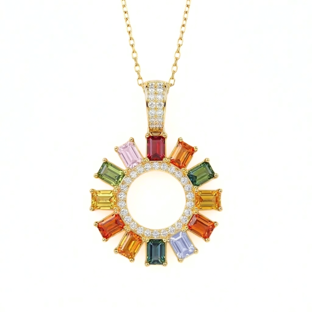 「水龍玄晶・直石圈頸鏈」｜隨身風水法陣｜高訂天然彩色藍寶石系列