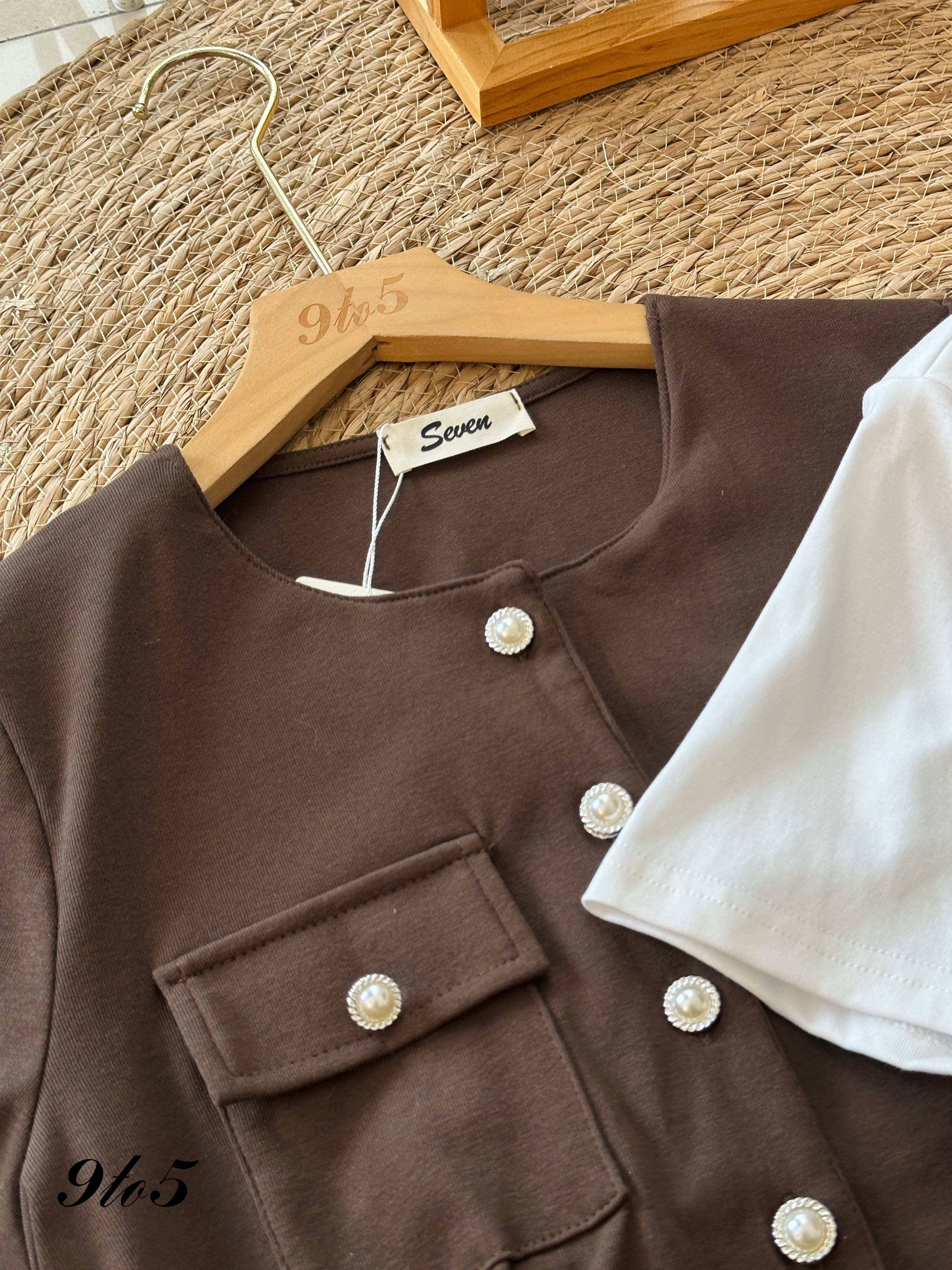 T3945 Short Sleeve Button Up Pocket Top - 4 Colors