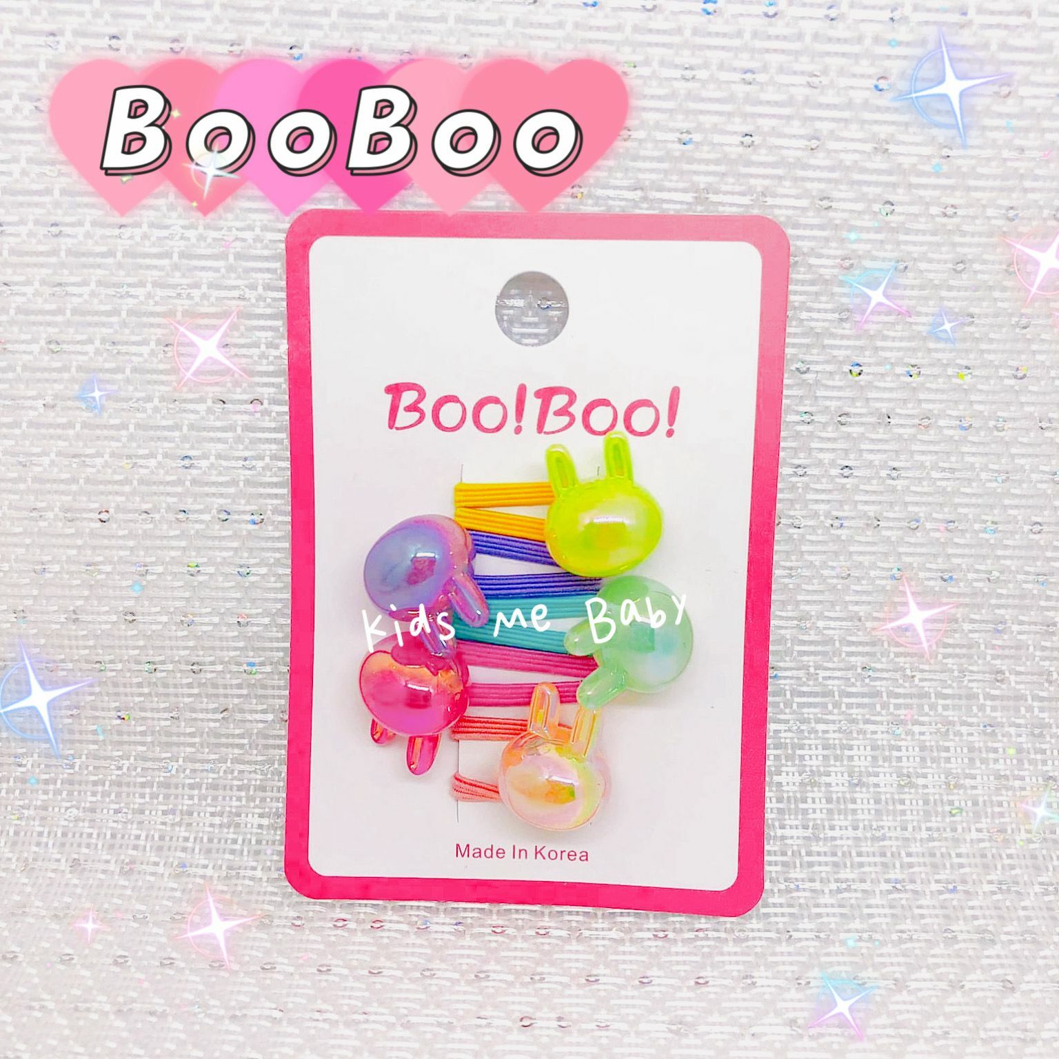 韓國製 Boo Boo! 立體兔仔橡筋(5條)隨機色