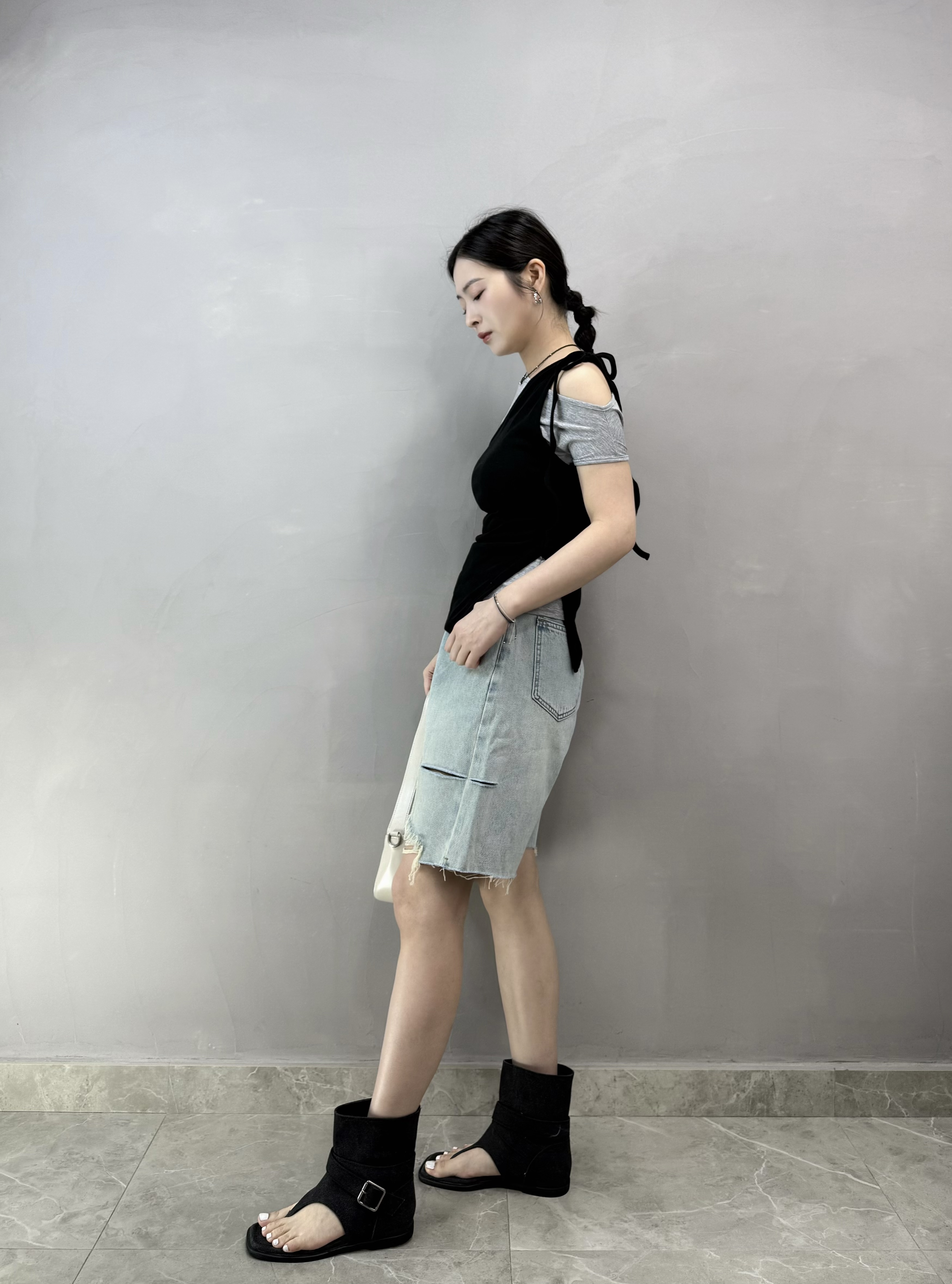 O67 5分牛仔短褲