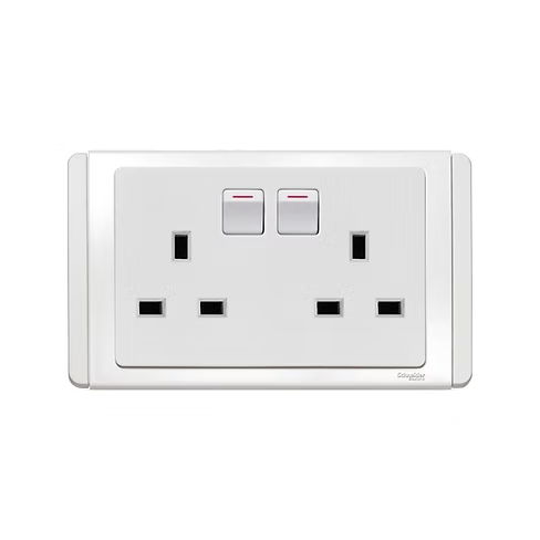 施耐德 NEO 凝白 13A孖蘇有掣 插座