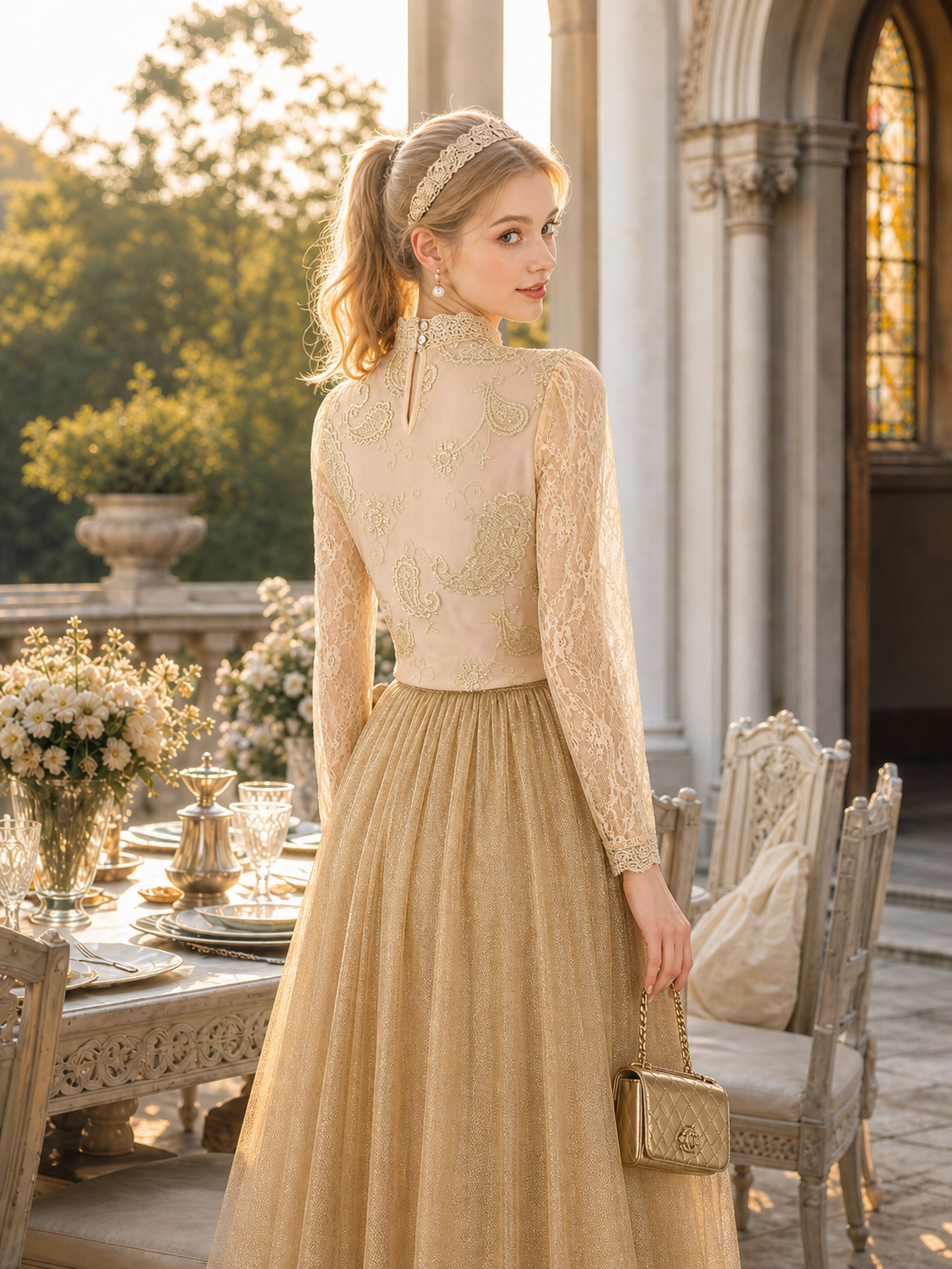 金蕾絲魔法童話Antique Lace Blouse