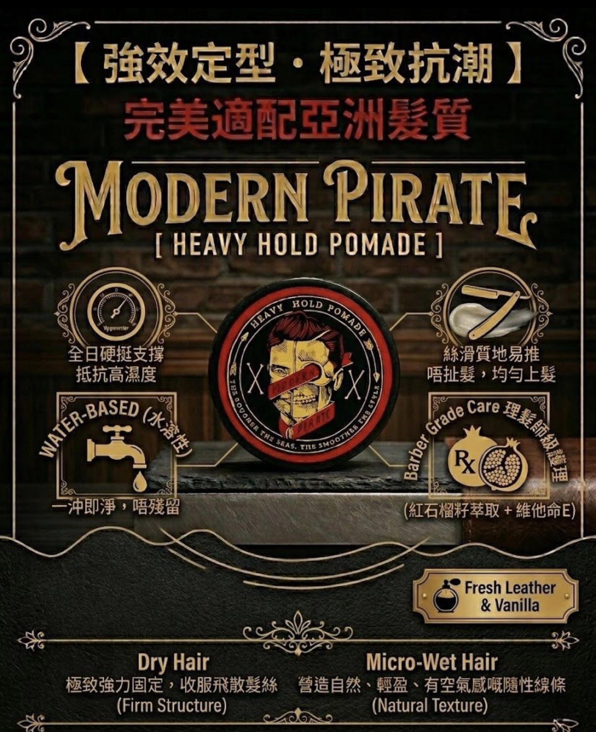 Modern Pirate Heavy Hold Pomade 100ml