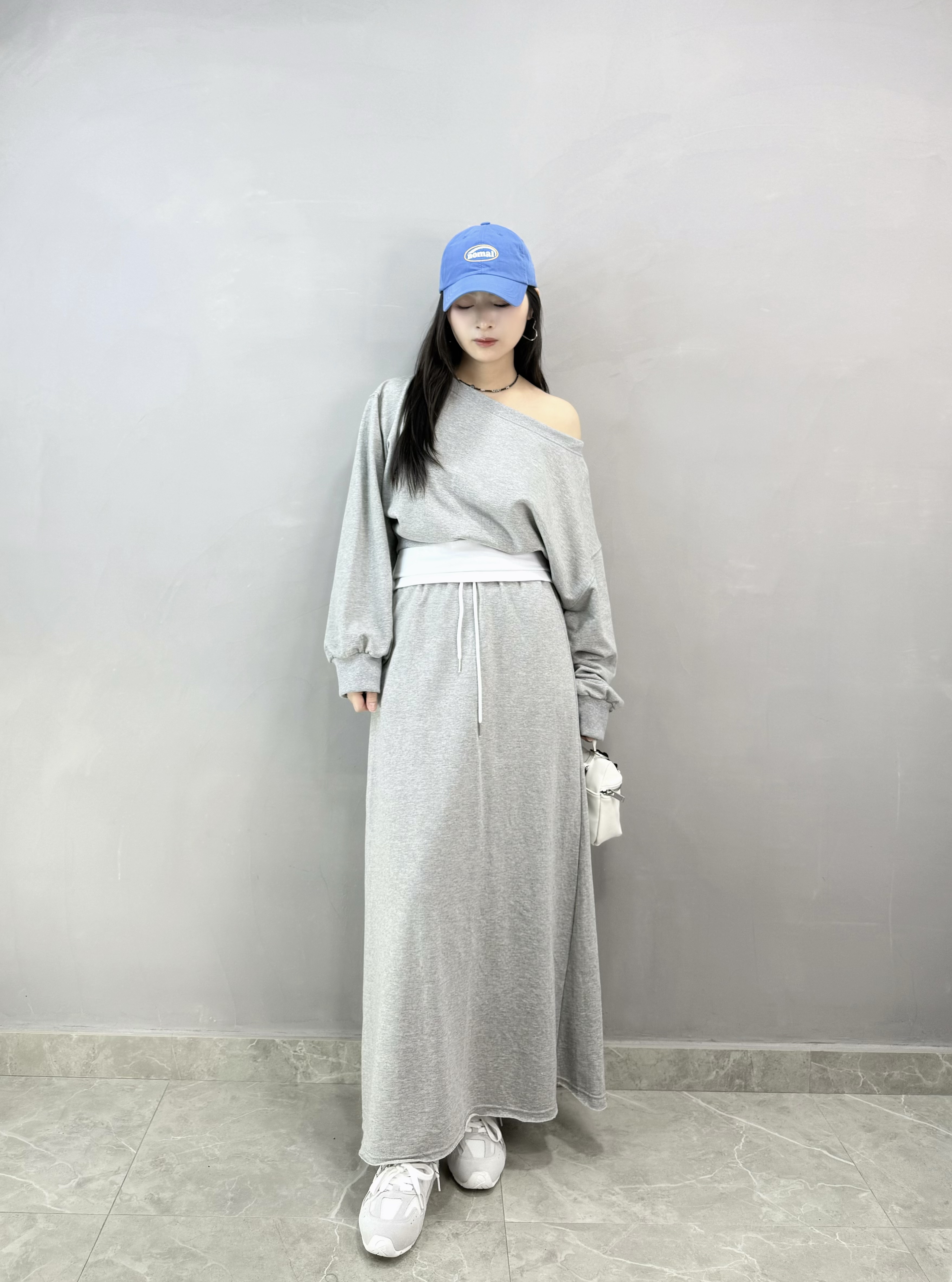 J84 拼色露膊+裙Set