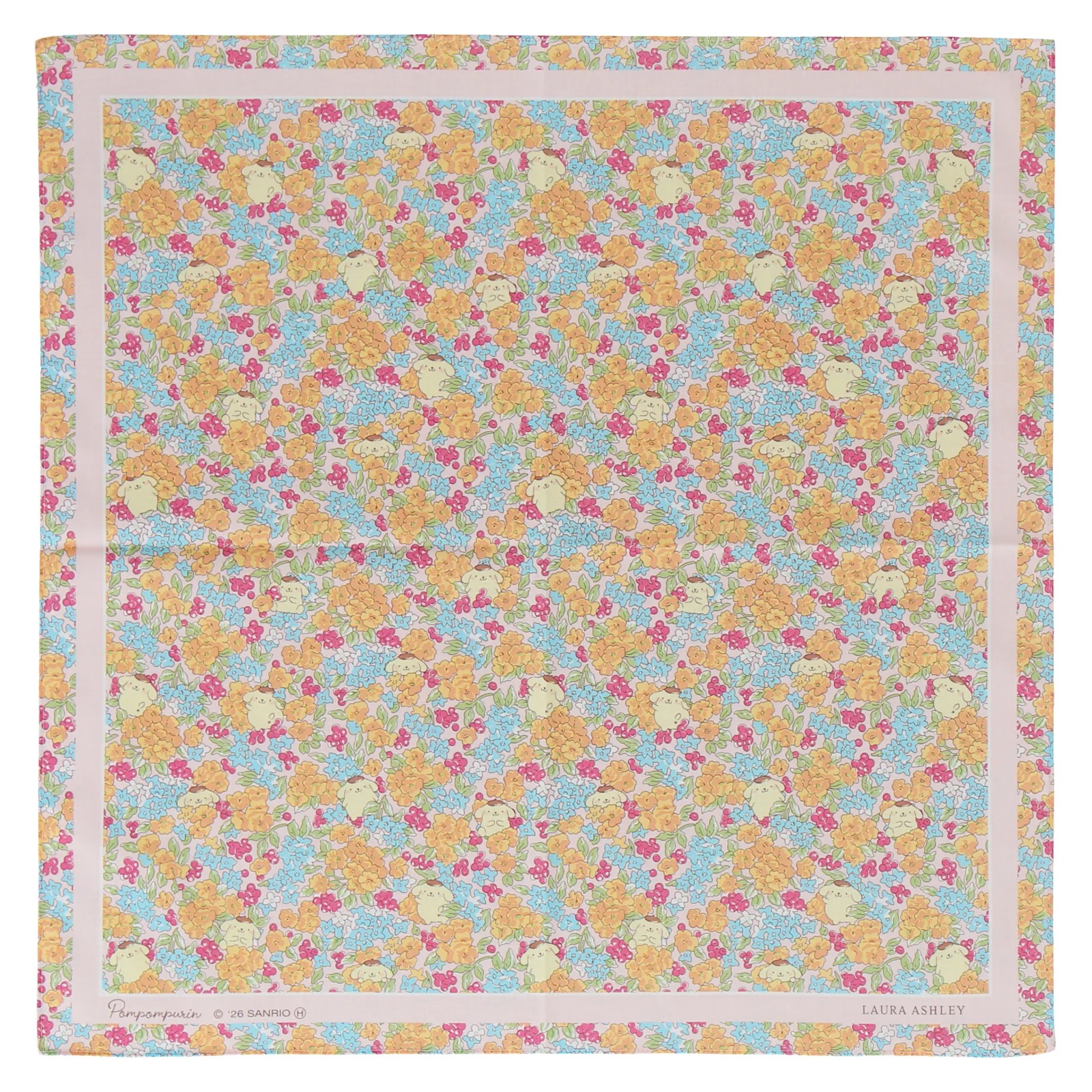 🎀【預訂】Laura Ashley x Sanrio Pompompurin 印花手帕 - P