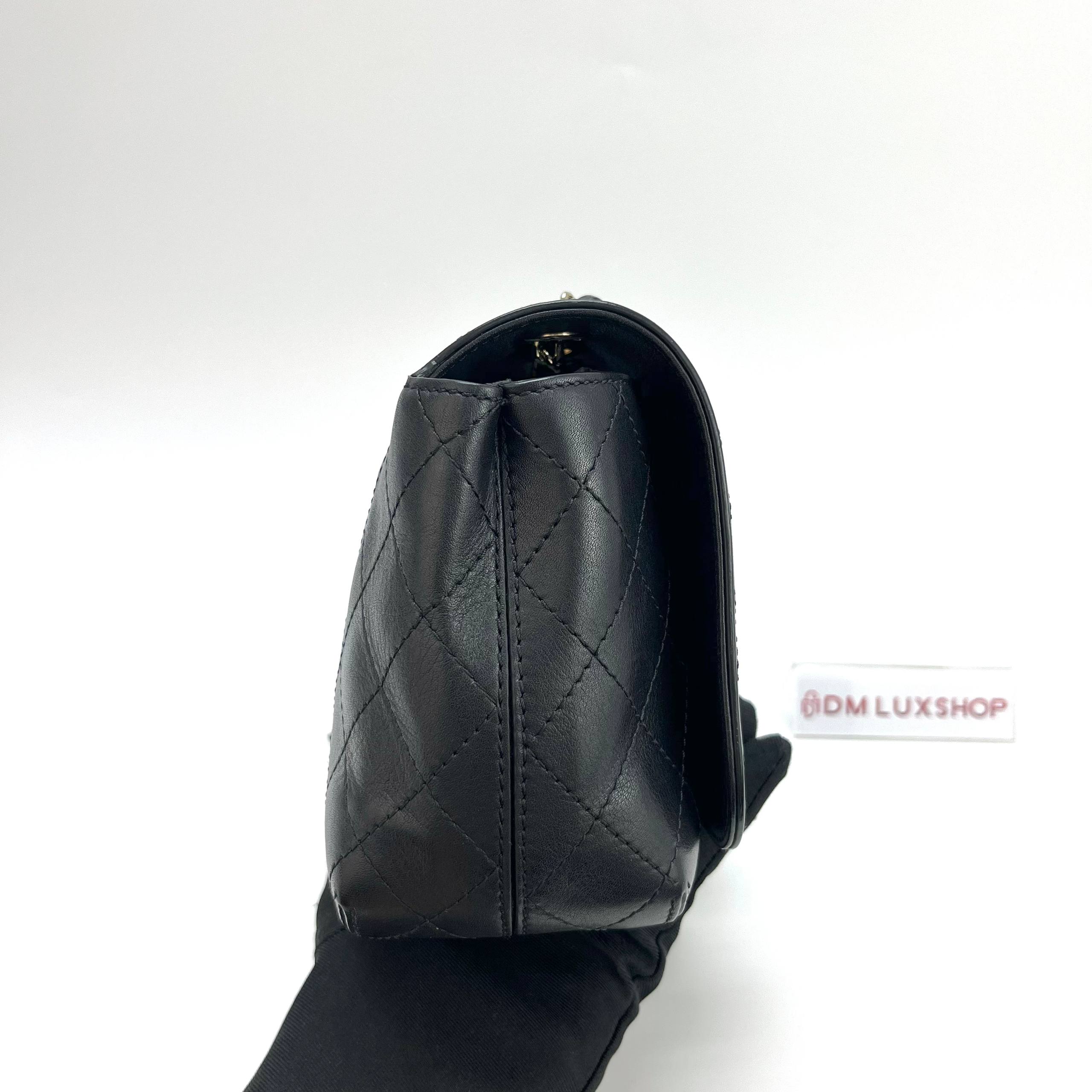 Chanel CC Stitched Flap Bag Black GHW (Serial 27, Y: 2019)