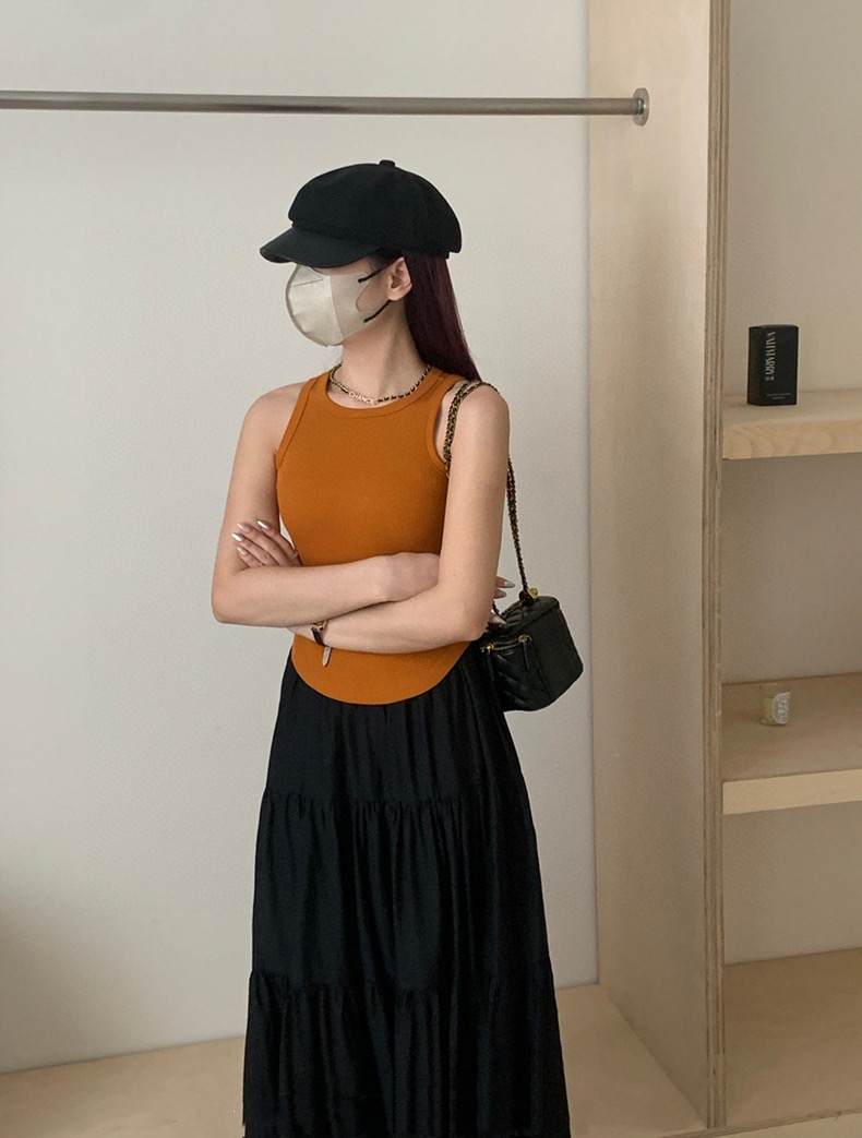 Plain Casual Tank Top 韩版休闲螺纹弹力背心（6 colours)