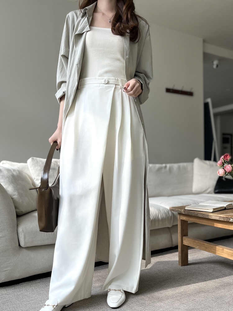 Asymmetric Wrap-Line Slacks (Ivory)