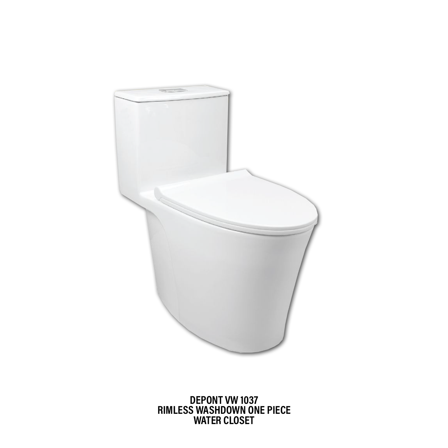 Depont 8 In 1 S Trap Washdown Rimless One Piece Water Closet Suite Package Toilet Bowl (Vw1037S#) MTP13