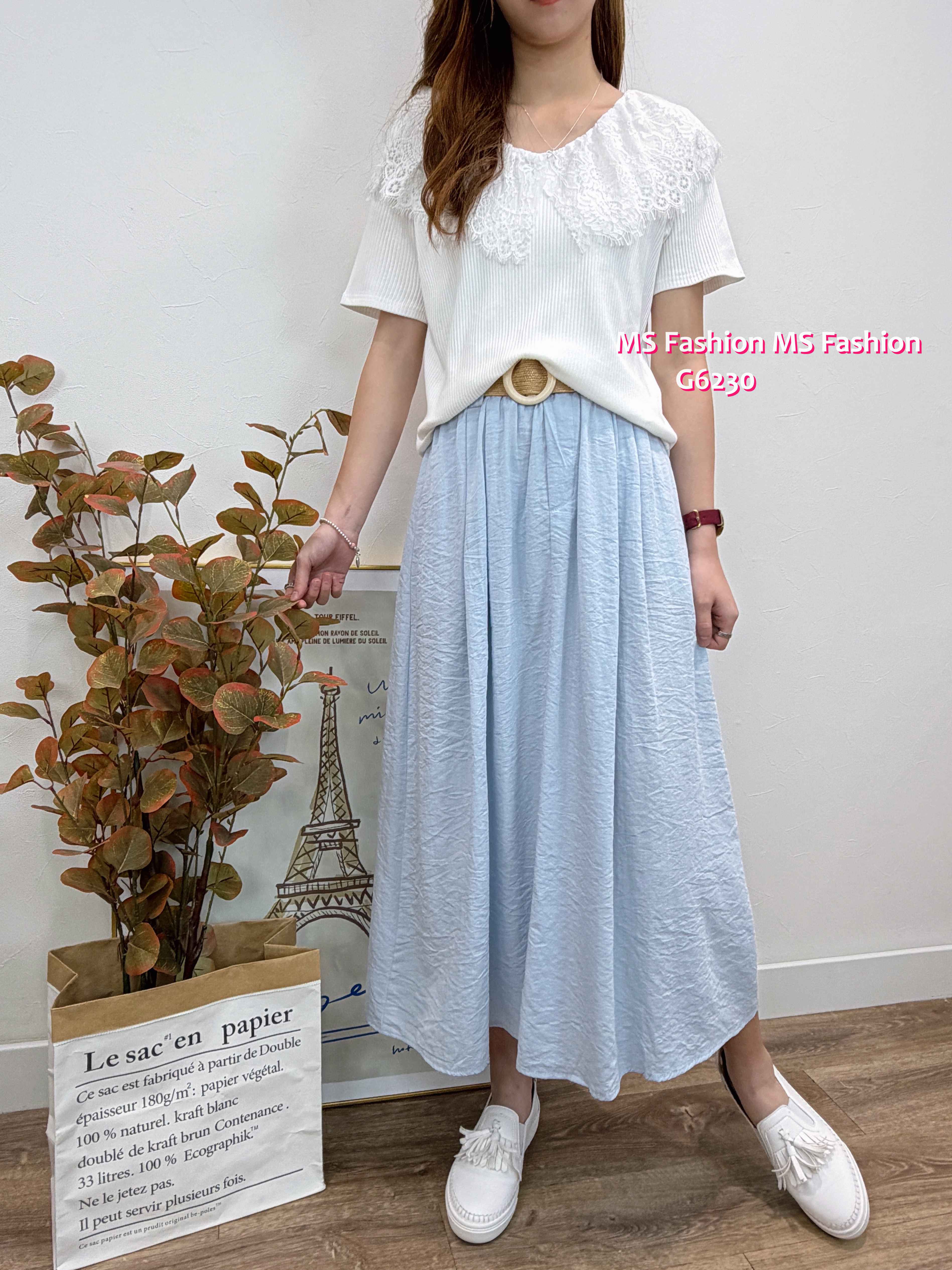 G6230 韓國🇰🇷V領拼lace top