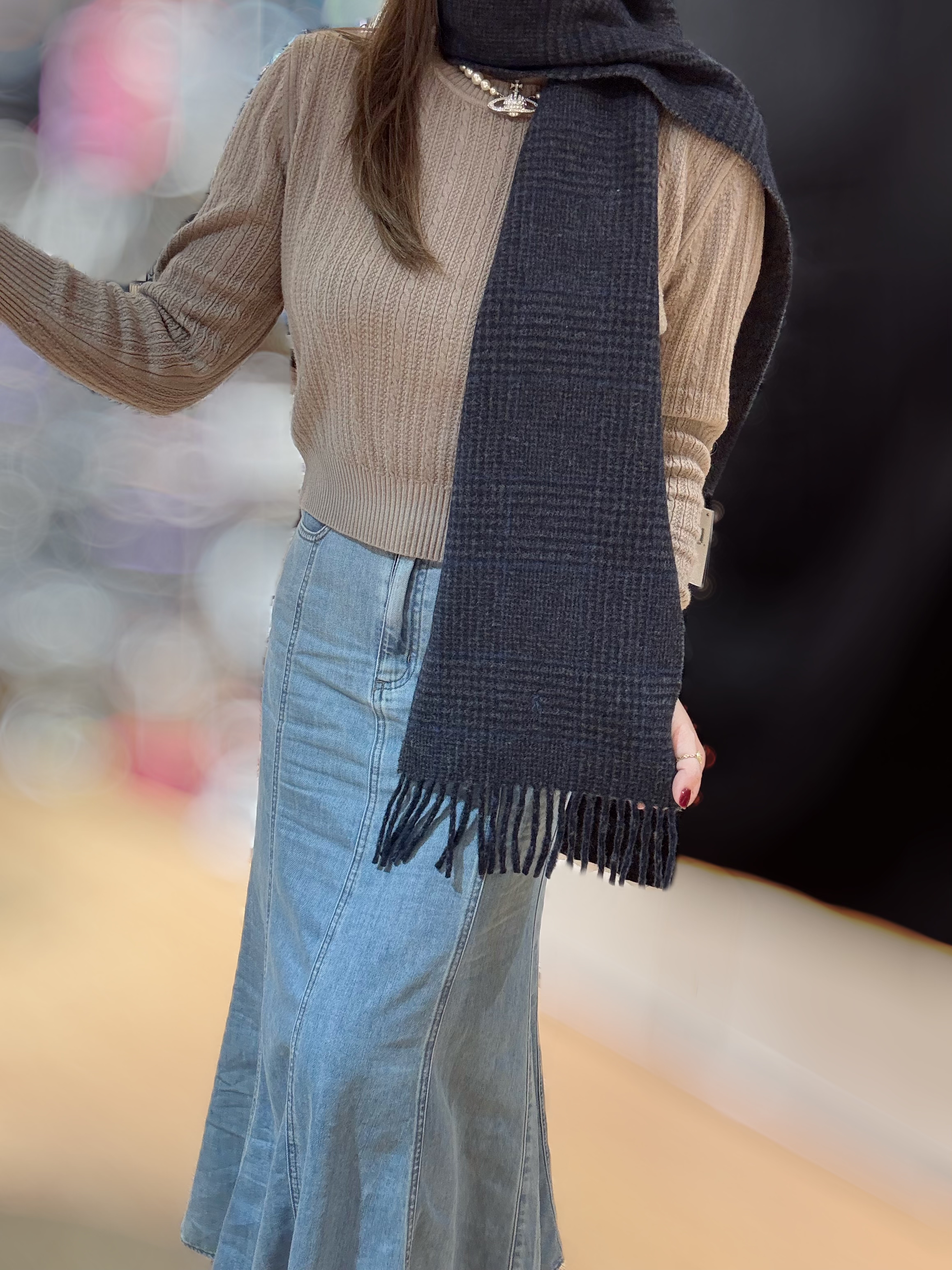 Polo scarf grid/blk/navy