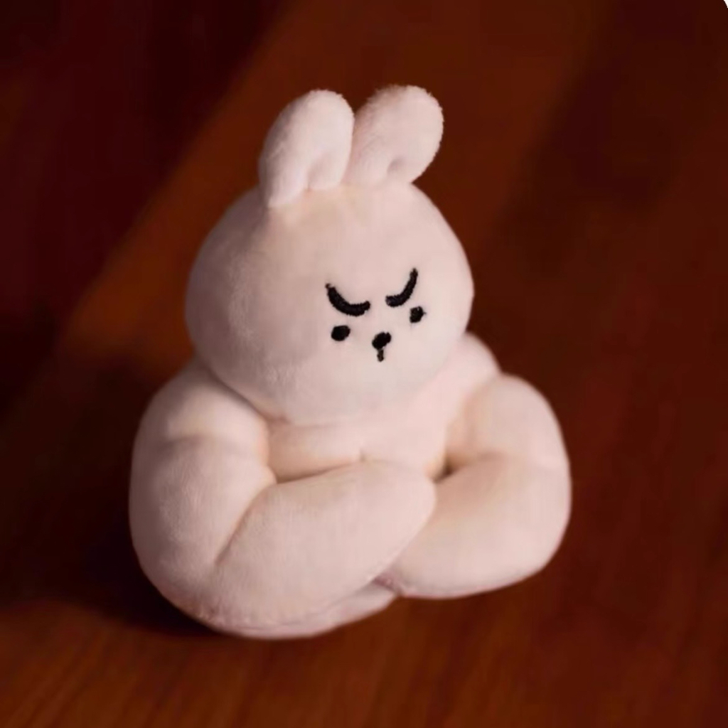 暴力可愛・厭世臉肌肉熊/兔 毛絨掛件 