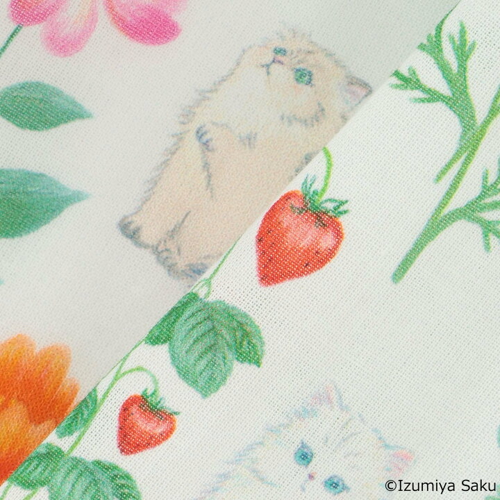 🇯🇵預訂 日本直送🇯🇵Petit Main x Izumiya Saku兩色花卉小貓滿印蝴蝶結短袖包屁裙