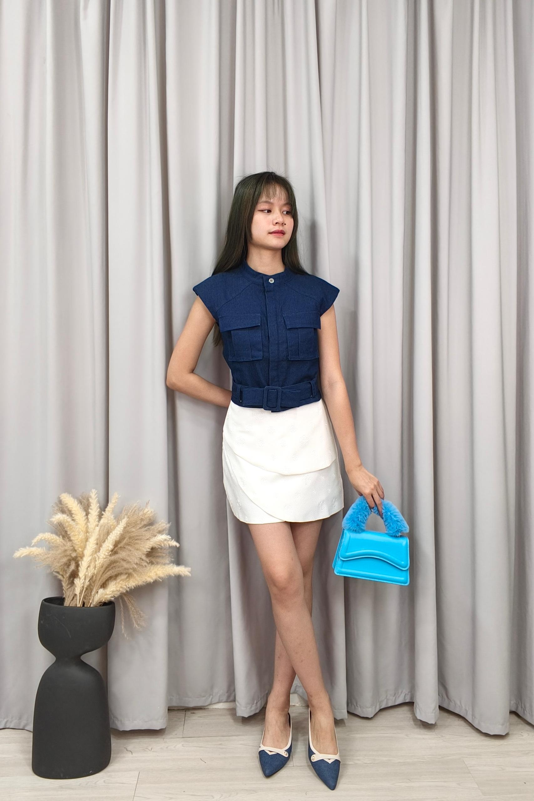 1535BB Utility Chic Pocket Vest Top