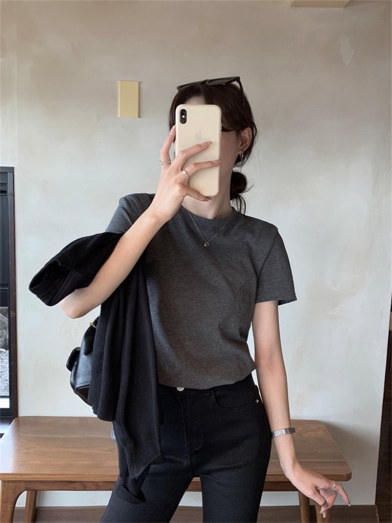 Cloudy Puff Round Neck Tee 云朵泡泡纯色圆领磨毛Tee (11 Colours)