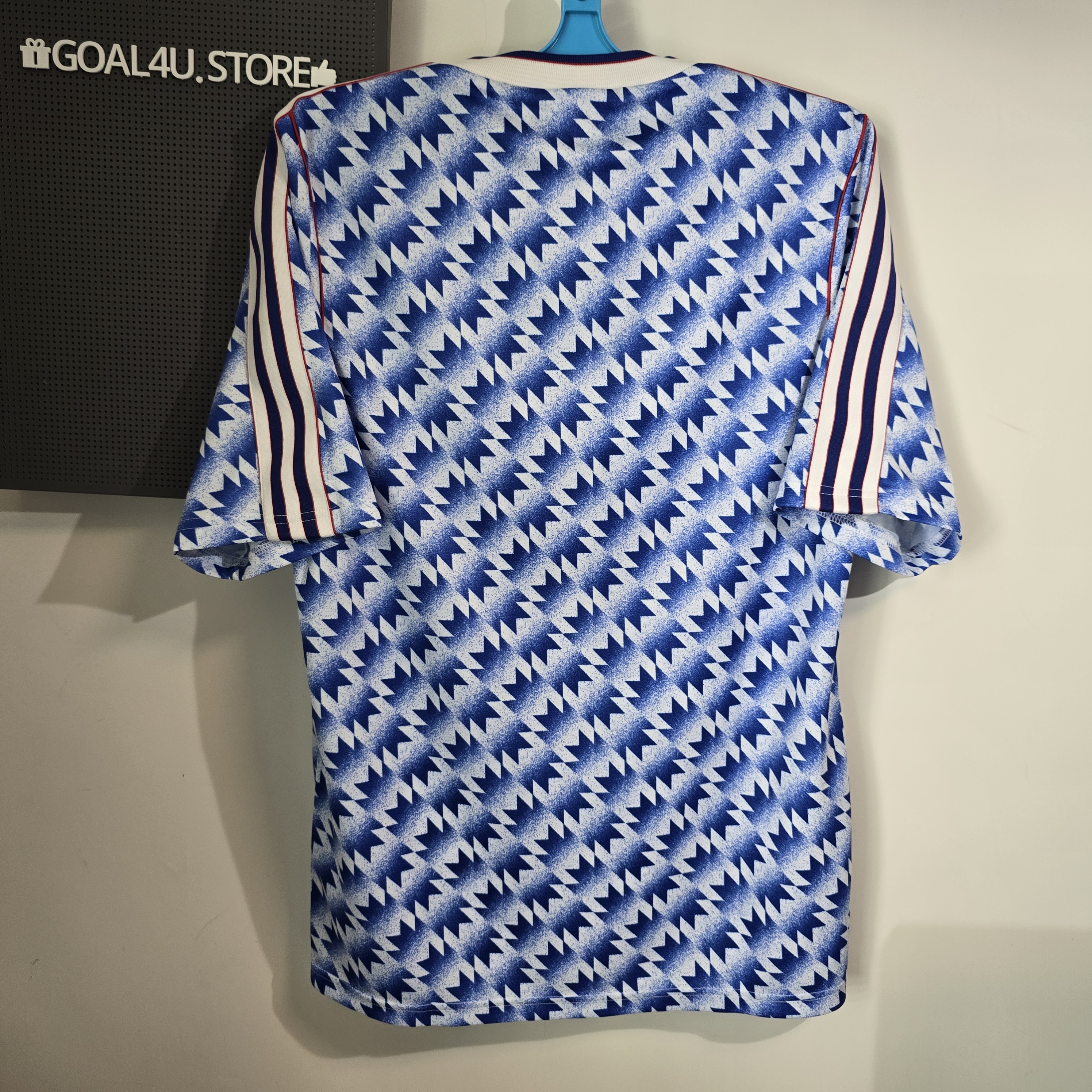 #現貨$698 +$1 送印字 傳奇藍色美學 ⚽ Adidas Originals Manchester United 曼聯 1991/92 短袖復刻作客球衣 (可加印字) JM5495