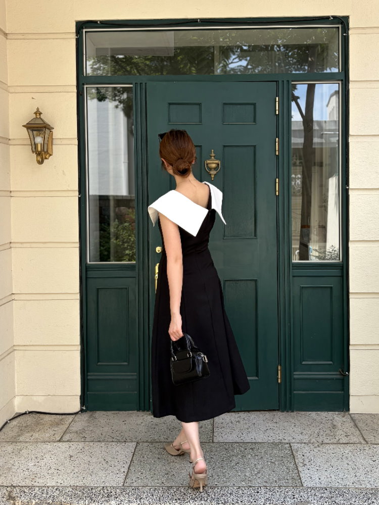Celine Contrast Collar Dress