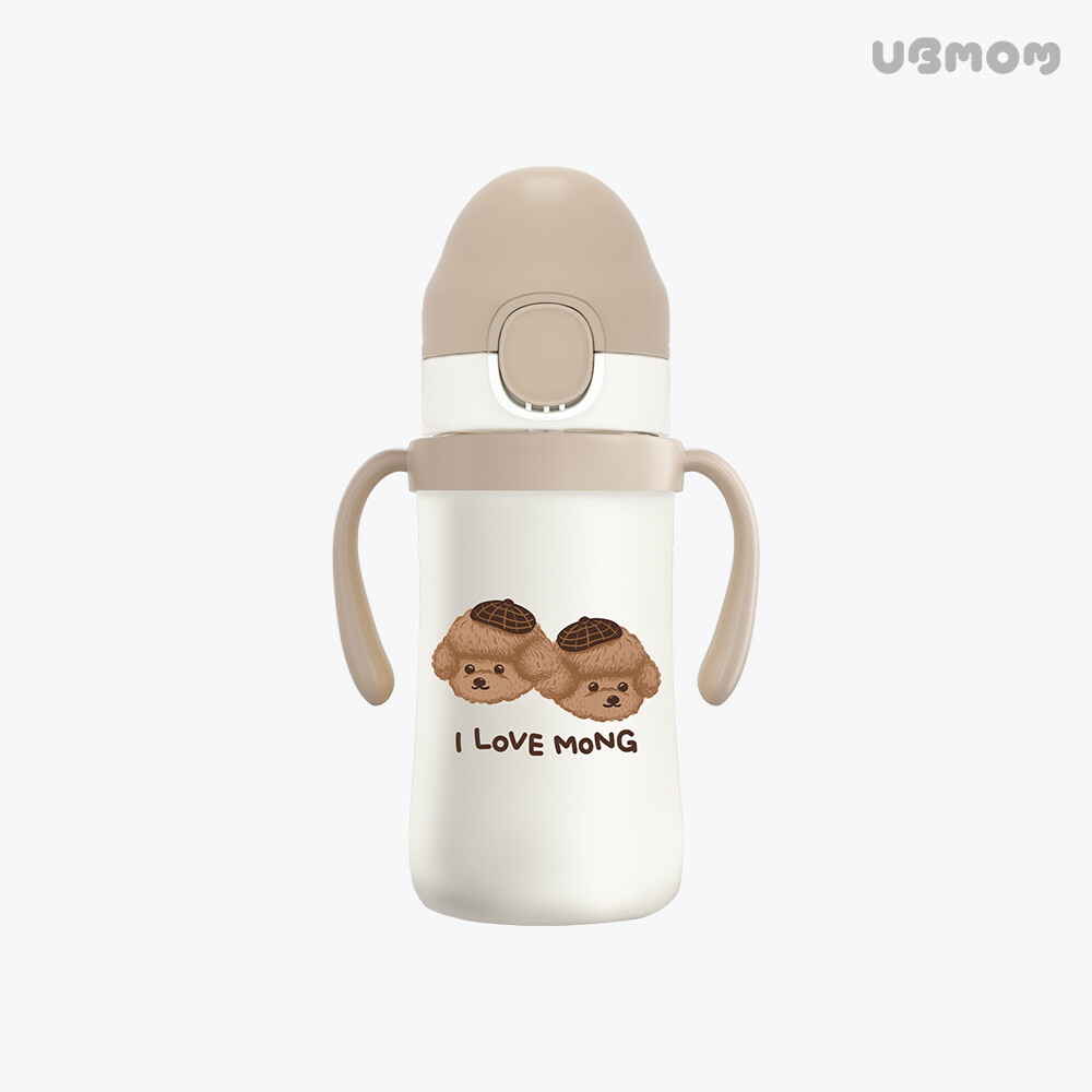 UBMOM 不銹鋼316防逆流吸管保溫杯220ml-萌萌狗
