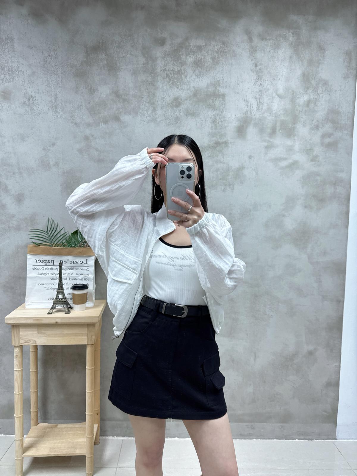 D01 暗格紋束腰外套