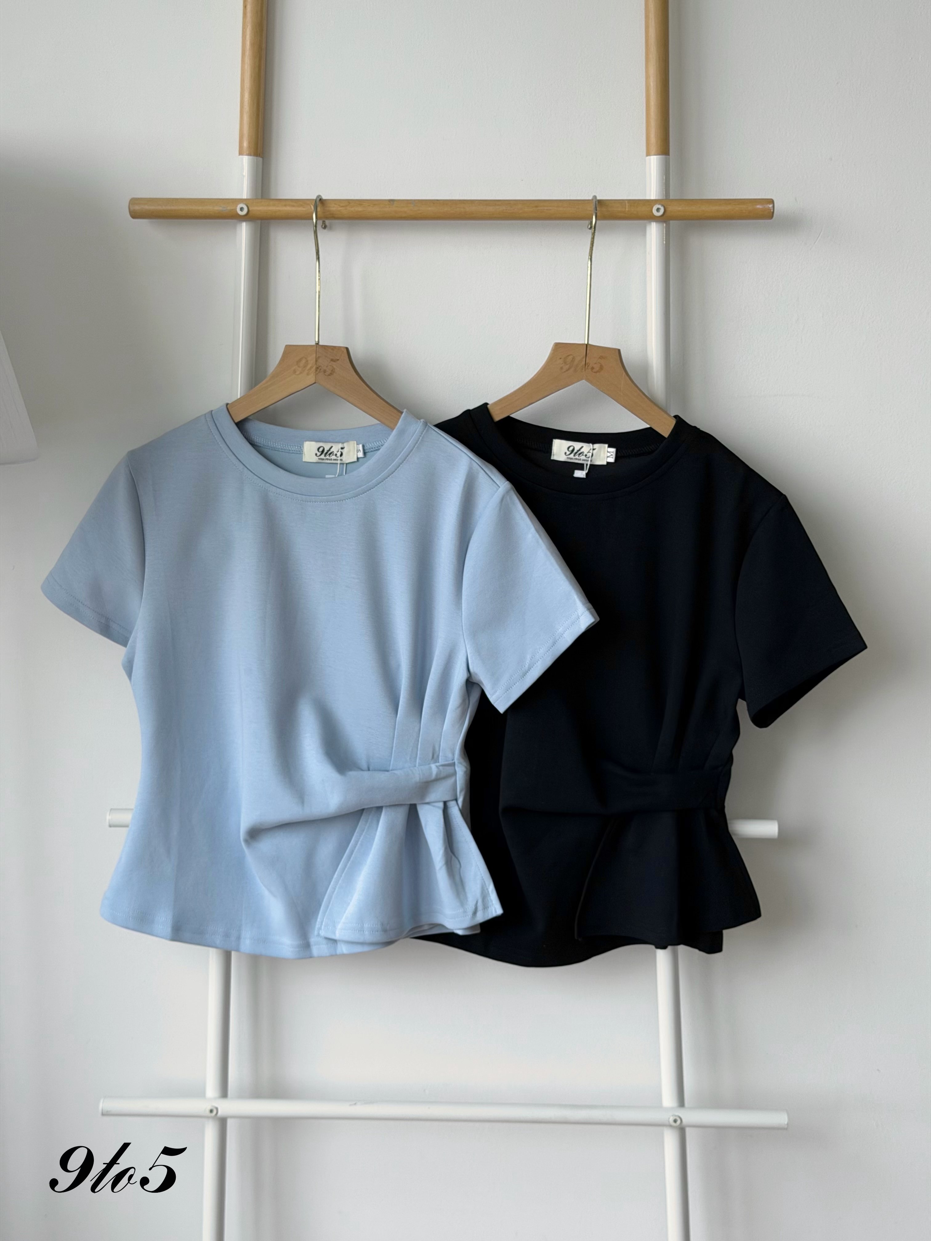 T4460 Side Ruched Peplum Top - 3 Colors 