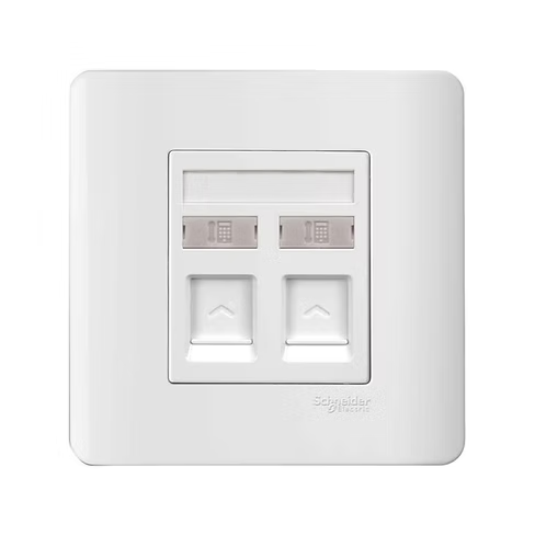 施耐德 ZENcelo 凝白 孖位 CAT3電話插座