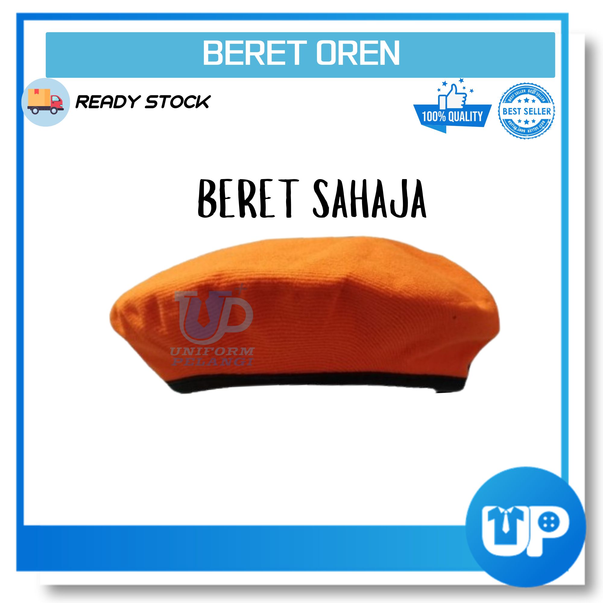 Beret Kosong Kadet Sekolah Kokurikulum Topi Sahaja Pengakap Bomba Kaspa BSMM KRS TKRS Hijau Oren Maroon Biru tua Hitam