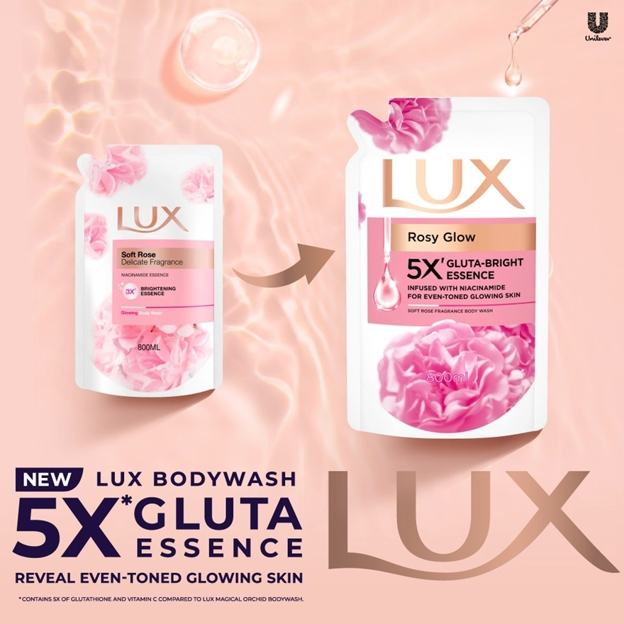 Lux Shower Cream (Refill Pack) 600ml / ROSE GLOW
