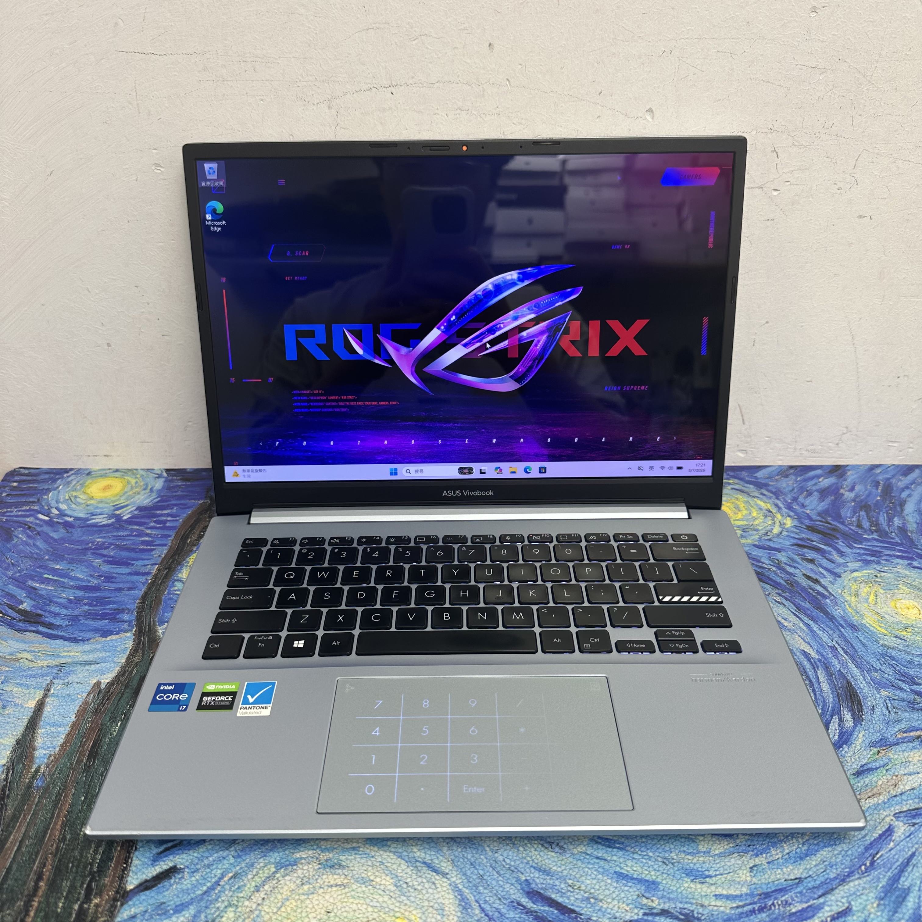 #6002 Asus Vivobook 14寸 2.8K OLED Mon Intel i7-12700H/16GB Ram/512GB SSD/獨立顯示卡/Pantone認證/打機超爽/ Gaming Laptop / Notebook /藍色🩵