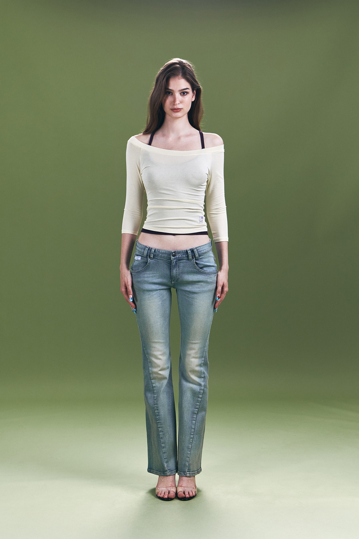 pleaseNOFOLLOW - Zed Off-Shoulder Long Sleeve Top (Lemon)