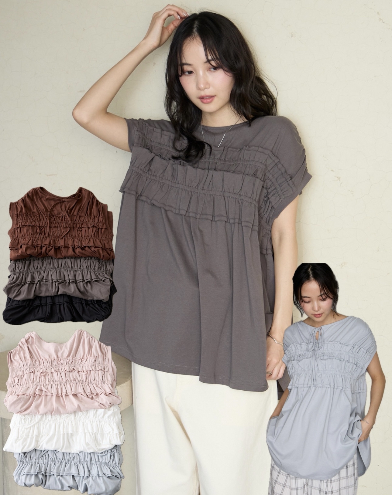 日本褶皺長款衫